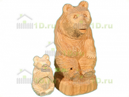 Сувенир Медведь 20 см из кедра 1072